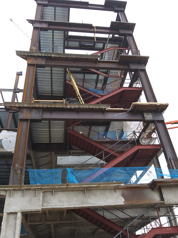 structural steel stair installation