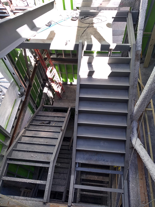 structural steel stair installation
